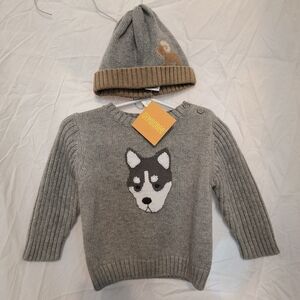 2 piece wolf Gymboree set with hat and long sleeve shirt size 6-12 months